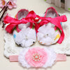 Ivory newborn Booties christening shoes